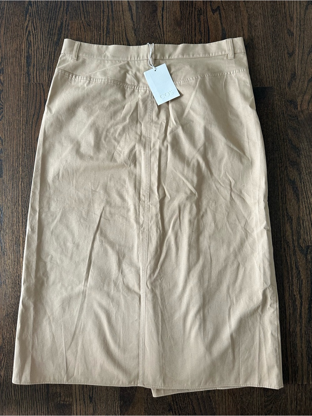 COS Tan High-Waist Midi Skirt with Front Slit NWT - Picture 2 of 8